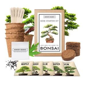 New Sower's Source Indoor & Outdoor Bonsai Tree Starter Seed Kit w/ Soil Mix
